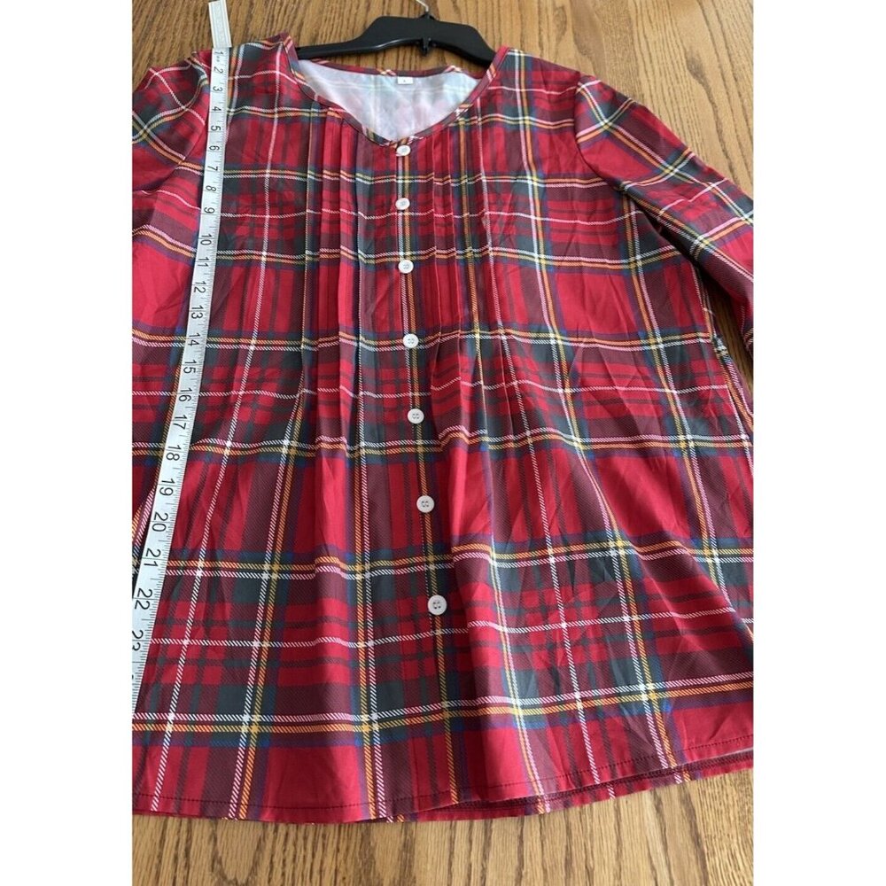 Plaid Red Women's Blouse